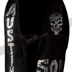 Austin Skull SOB WWE Stone Cold Steve Black Leather Vest