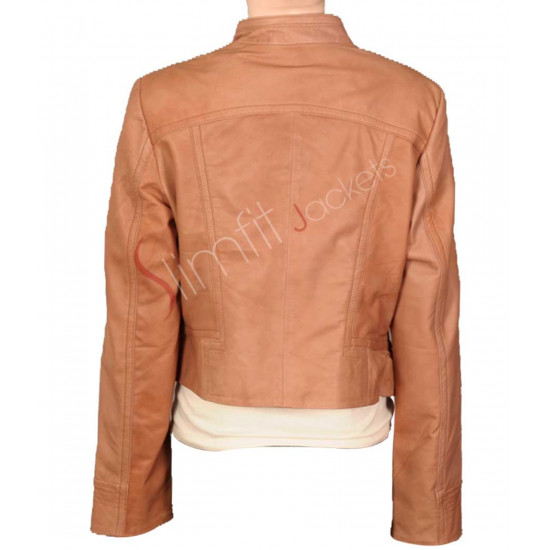 Women's Island Lived-In Brown leather Jacket - Slimfitjackets